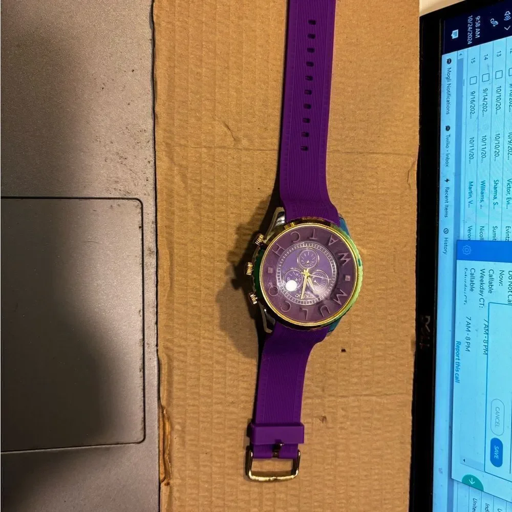 MULCo Unisex timepiece Mwatch 3D Collection A Purple Silicone Quartz Watch